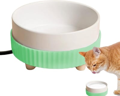Verwarming voor huisdieren - Waterdispenser - Hydratatie voor dieren - Constante temperatuur - 15 x 14 x 7 cm - Groen