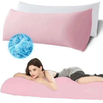 Traagschuim Lichaamskussen - Lang Kussen - Comfortabel Slapen - OEKO-TEX Gecertificeerd - 50 x 137 cm - Roze