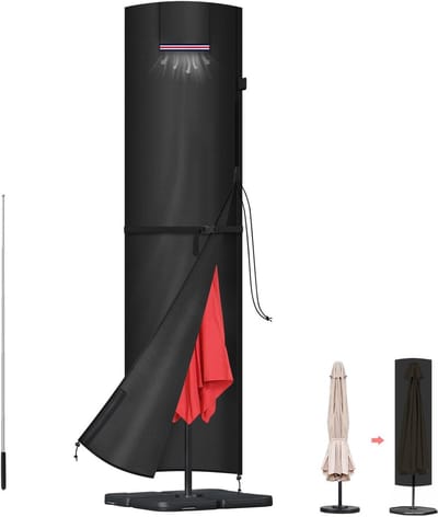 Dailygoods- Parasolhoes Waterdicht - Parasolhoes voor Zweefparasol - Parasolhoes met Stok - Parasolhoes 240x58/58 cm - UV-bestendig - Scheurvast Materiaal - Parasolbescherming