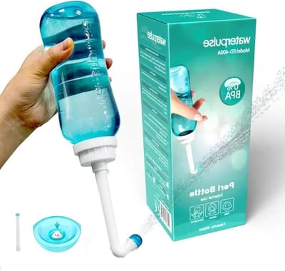 Peri Fles - Draagbare Bidet - Persoonlijke Hygiëne - 2 Soorten Mondstukken - 500 ml - Blauw