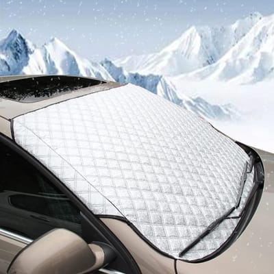Auto voorruitafdekking, ultra-dikke voorruitafdekking, zonneklep, winter, tegen sneeuw, ijs, vorst, zon, UV-stof, waterbestendig (140 x 90 cm)