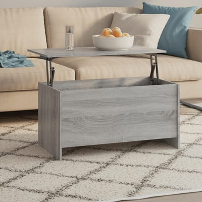 vidaXL - Salontafel - 102x55,5x52,5 - cm - bewerkt - hout - grijs - sonoma - eiken
