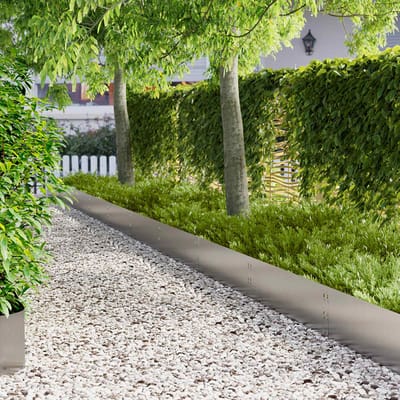 vidaXL - Gazonrand - 20 - st - 100 - x - 30 - cm - Staal - Zilverkleurig