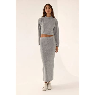 Lage Taille Gebreide Bodycon Maxi Rok