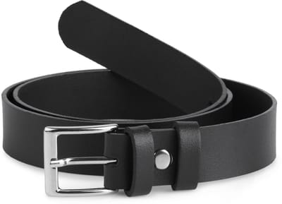 Ladeheid Kinderriem – Riem - Jongens - Broekriem - Verstelbaar - Leer – Zwart – 75 cm LA-EL-KIDS