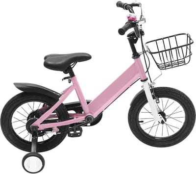 Kinderfiets - Meisjesfiets Kinderfiets - Leren Fietsen - Inclusief Zijwieltjes - 14 inch - Roze