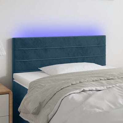 vidaXL - Hoofdbord - LED - 90x5x78/88 - cm - fluweel - donkerblauw
