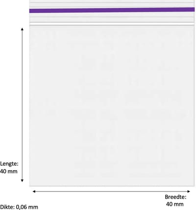100 stuks Gripzakjes 40 x 40mm 60 micron paars - Ziplock Bags Purple -  Uitdeelzakjes