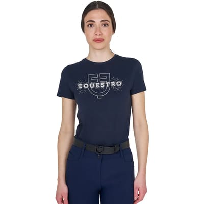 Elegante katoenen T-shirt met logo voor vrouwen Equestro