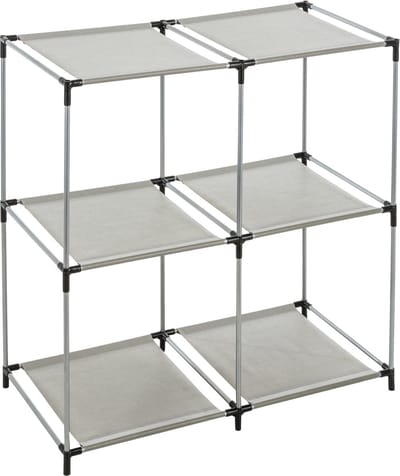 5Five Opbergrek 2-laags - metaal - kunststof - grijs - 67 x 68 cm - voor opbergmanden