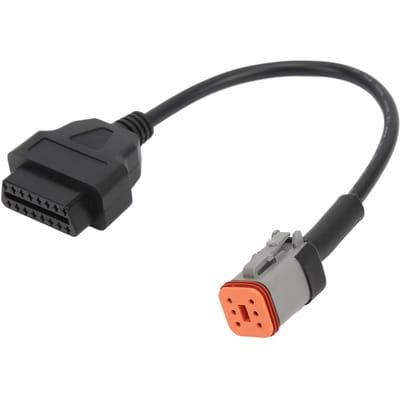 Motorfiets OBD2 6-pins diagnostische adapter Handige kabel Brandstofzuinig voor veilig rijden black