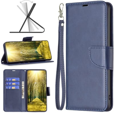 MobyDefend Hoesje - Geschikt voor Motorola Moto G67 / G77 / G87 - Wallet Book Case Met Koord - Blauw