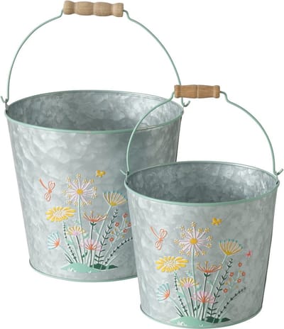 Boltze Home Emmer Floriana 2-delige set Ø17xh15/Ø21xh20cm