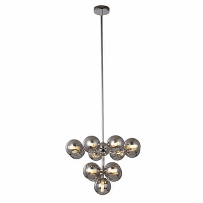 Kosilum - Nizzalo - Hanglamp - Zilver/Chroom - Glas en staal