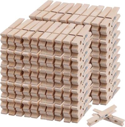 Dailygoods- Houten Wasknijpers 300 Stuks - Berkenhout - 7,2 cm - Knijpers voor Knutselen - Decoraties - Hoge Kwaliteit