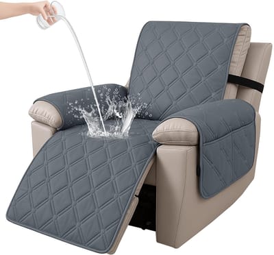 Hoes Voor Fauteuil, Relax Fauteuilbeschermer, Armchair Cover Voor Televisiestoel, Fauteuilhoes met Elastische Band, Relaxstoel Hoes Waterdicht Antislip (Groot 1 Plaats, Dunkelgrau)