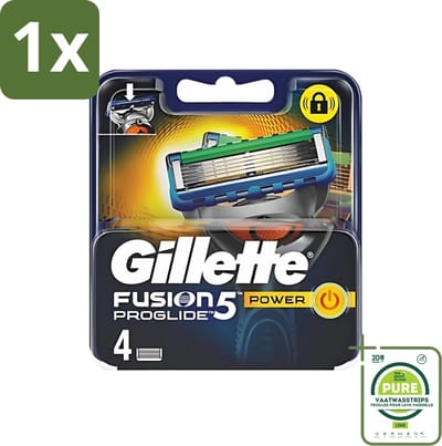 1 x Gillette - Fusion 5 ProGlide Power - Precisie en comfort - 4 Navulscheermesjes - Scheermesjes - Scheren - Scheren Mesjes - Scheren Voor Mannen - Scheren Comfort