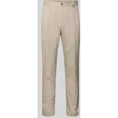 regular fit stoffen broek met logodetail model 'Lester'