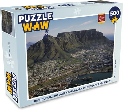Puzzel Prachtige uitzicht over Kaapstad en op de vlakke Tafelberg - Legpuzzel - Puzzel 500 stukjes
