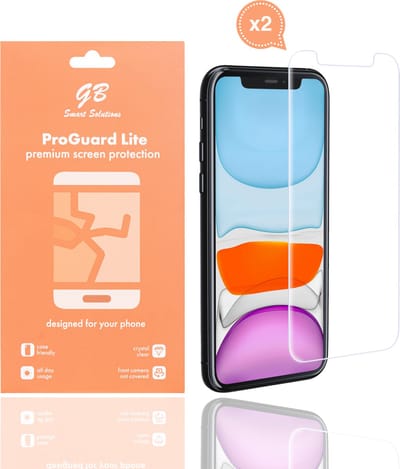 GB ProGuard Lite screenprotector - geschikt voor iPhone Xr - 11 - 2 stuks - Ultradun Gehard Glas