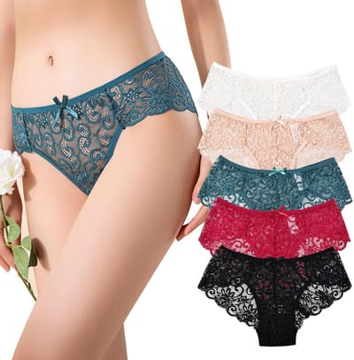 Dailygoods - 5-delige Dames Kanten Slipjes - Hipster Ondergoed in 5 Kleuren