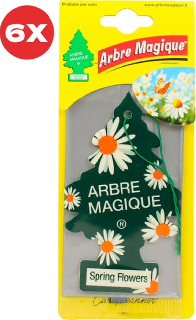 6 stuks Voorjaarsbloemen Arbre Magique Geurboom luchtverfrisser voor in de auto Spring Flowers – Car Parfum – Geurboompje – Geurbooster – Wonderboom – Geurverfrisser – Nieuwe Auto – Autogeur – Autoparfum – Geurblad