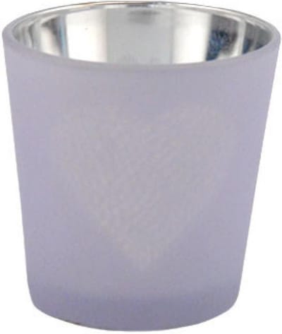 Waxinelichthouder paars, met hart, 8 cm, PTMD, 1 stuks