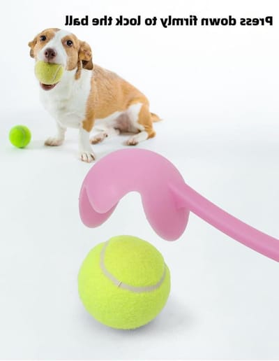 Hondenbalwerper - Tennisbalwerper Lange Handgreep - Apporteerspellen Buiten - Handsfree Hygiënische Bal Opname - 6.8 cm Kogeldiameter - Groen