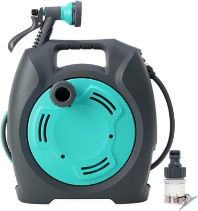 Slanghaspel Kar - Tuinslanghouder - Tuin Bewateren - Ergonomische Geleider - 10m Slang - Blauw