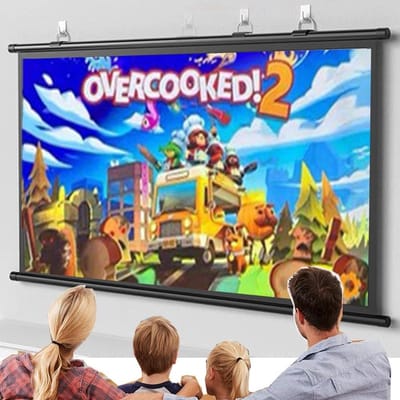 Projectiescherm Handmatig - Filmscherm Beamer - Home Cinema - Glasvezel Beeldkwaliteit - 72 inch 16:9 - Wit