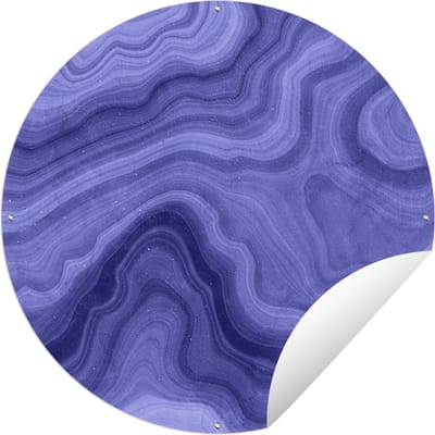 Tuincirkel Agaat steen - Marmer - Abstract - Kristallen - 60x60 cm - Ronde Tuinposter - Buiten