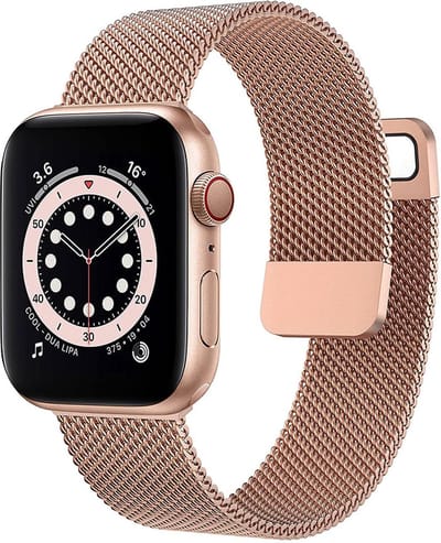 Milanees Bandje Geschikt voor Apple Watch 1 38mm - Rose Bandje
