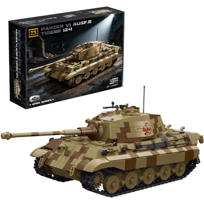 Hoge Kwaliteit Tk8004 Leger stijl Hoge Kwaliteit Bouwen Hoge Kwaliteit Blokken Hoge Kwaliteit Koning Hoge Kwaliteit Tijger Grote maat Gepantserde gevechtsvoertuig Tiger King Tank