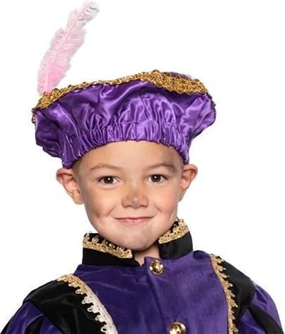 Pieten Baret Satijn Paars - Welkom Sinterklaas - Sinterklaas versiering - Sinterklaas intocht - Sinterklaas en Piet -sinterklaas Cadeautjes