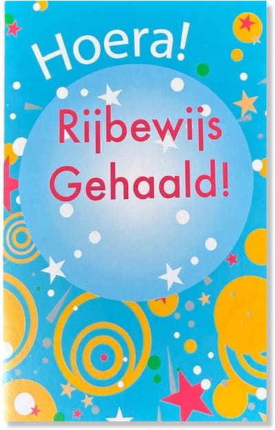 Hoera! Rijbewijs Gehaald! - Wenskaart - 12x17cm - Gevouwen kaart inclusief envelop - Geslaagd