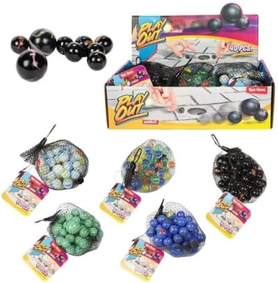 Knikkers Display - Glazen Knikkers - Spelletjes Spelen - 12 Zakjes Inclusief - Grote Set - Kleurrijk