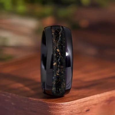Bagues Tendance 8mm Couleur Or avec Incrustation de Nacre d'Abalone Blanche Bague en Acier Inoxydable pour Hommes Femmes Bijoux de Mariage Livraison Directe 10
