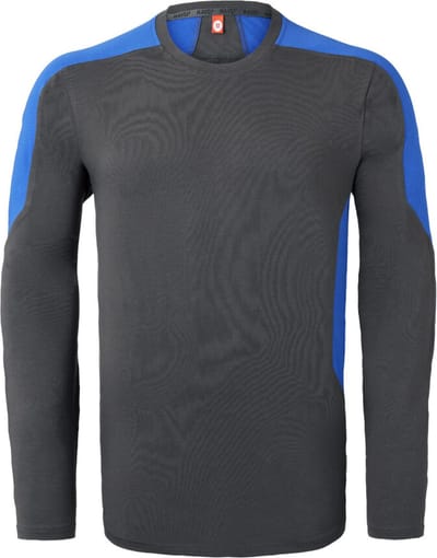 HAVEP T-shirt lange mouw Bicolor 10073 - Charcoal/Korenblauw - L
