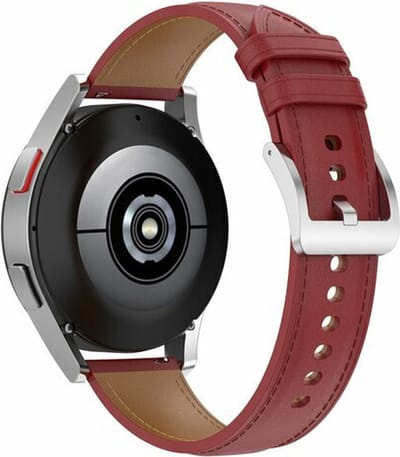 By Qubix - Geschikt voor Garmin bandje - Geschikt voor Garmin Vivomove 3 / HR / Luxe / Sport / Style / Trend - Luxe leren bandje - Bordeaux - Smartwatch bandje 20mm