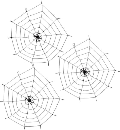 Boland Spinnenweb - 3x - D150 cm - elastiek/kunststof - halloween - versiering/decoratie