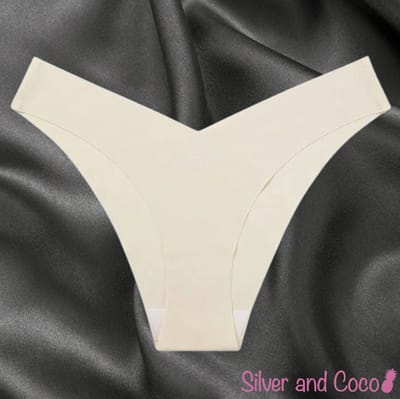 SilverAndCoco® - Naadloze Onderbroek / Seamless Broekje Dames / Zacht Brazilian Sport Slipje / Naadloos Stretch Ondergoed Vrouw / Hipster Dames Lingerie Broekje Slip / Creme Beige Nude / Small
