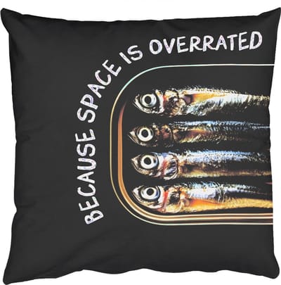 Sierkussens - Kussentjes Woonkamer - 50x50 cm - Sardines - Tekst - Vis - Blik