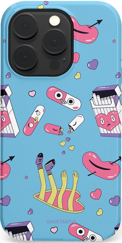 Casetastic Hoesje Geschikt voor Apple iPhone 14 Pro Magsafe - Stijlvolle Beschermende Duo-layer Case - Liefdespil