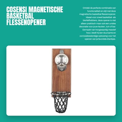 Dailygoods- Flessenopener Magnetisch - Houten Muuropener met Doppenopvanger - Cadeau voor Bierliefhebbers - Bardecoratie - Duurzaam Massief Hout - Lichtgewicht 335 g - Bieropener