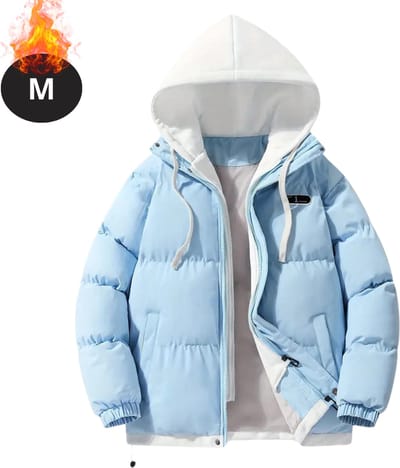 Livano Winterjas - Parka - Heren - Winter - Jas - Volwassen - Stijlvol - Met Capuchon - Gewatteerde Jas - Blauw - M