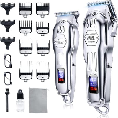 Tondeuse voor mannen - Haarknipper Baardtrimmer - Professioneel Knippen - LCD Display - 0.1 mm Snijblad - Zwart