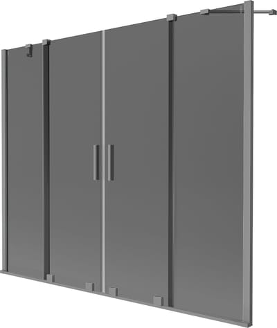 Mexen Velar Duo badwand tweedelig uitschuifbaar 170 x 150 , grafiet, gun metal - 896-170-000-42-95
