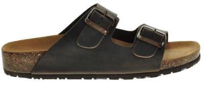 Slipper Bruin Leder Tweeband Bionatura maat 43
