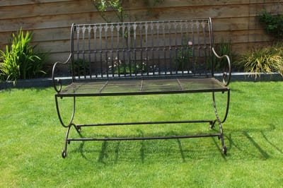 Metalen Tuinbank Lengte 103 cm retro look.