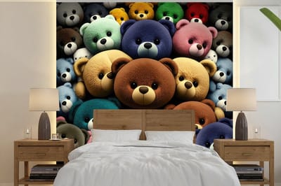 Behang - Fotobehang Knuffelbeer - Teddy - Design - Kids - Breedte 240 cm x hoogte 240 cm